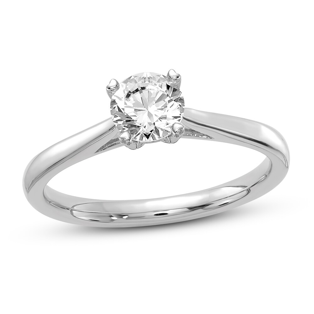 Diamond Solitaire Engagement Ring 1/2 ct tw Round 14K White Gold (I1/I) l8BzTW4A