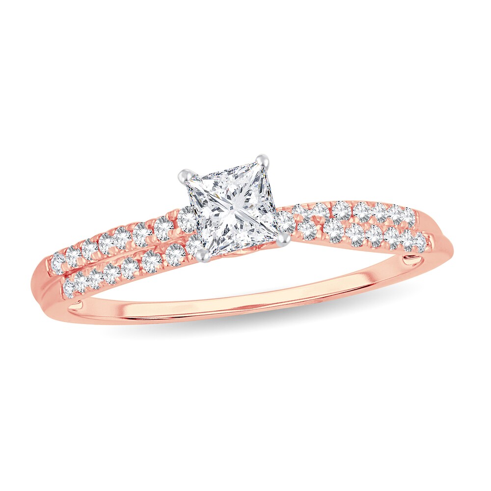 Diamond Ring 1/2 ct tw Princess 14K Rose Gold lKVUkBfw