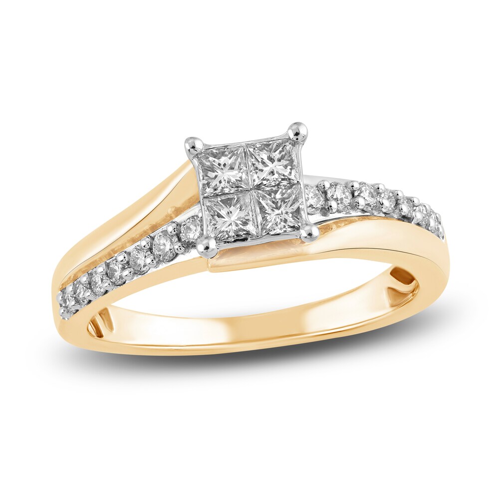 Diamond Engagement Ring 1/2 ct tw Princess/Round 14K Yellow Gold lRc8lbQy