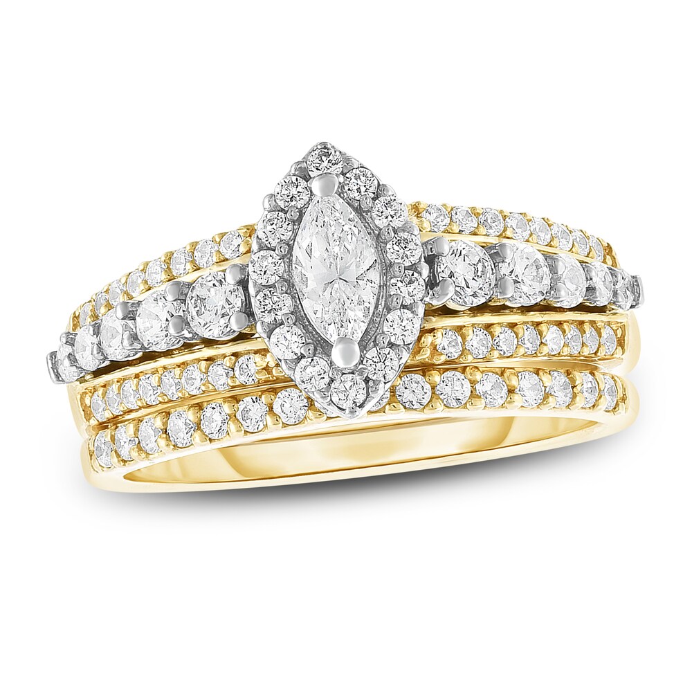 Diamond Bridal Set 1 ct tw Marquise/Round 14K Two-Tone Gold lblvjW1N