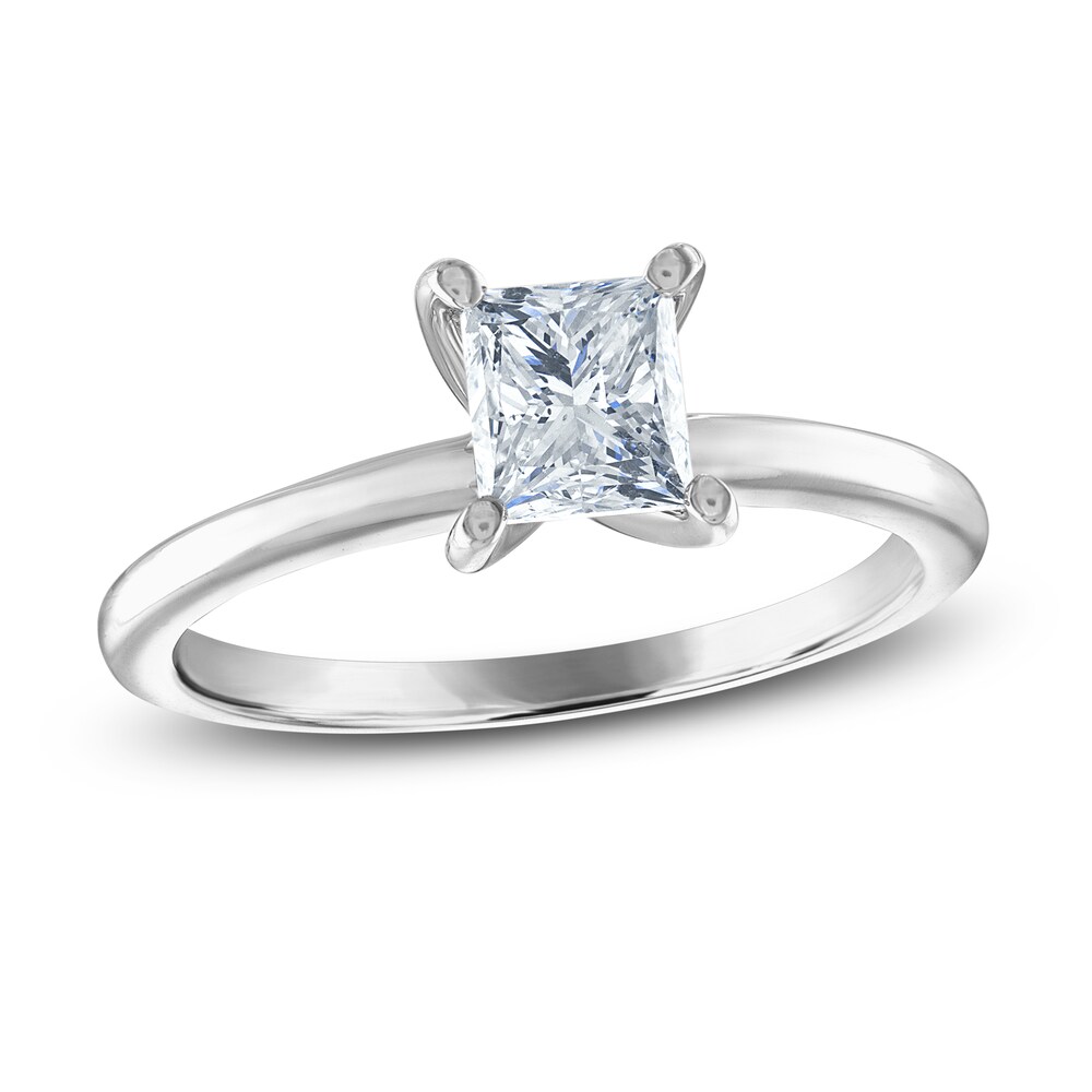 Diamond Solitaire Ring 1 ct tw Princess 14K White Gold (I2/I) ldKxpLcD