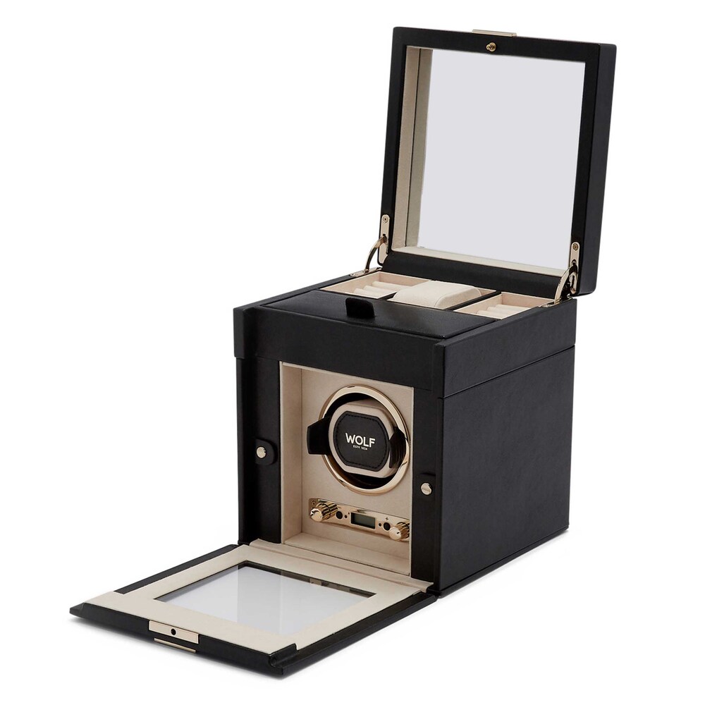 WOLF Palermo Single Watch Winder with Storage leddTWCP