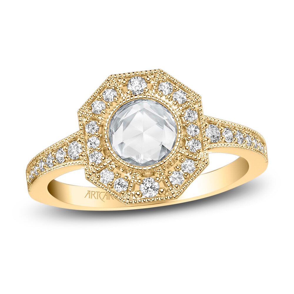 ArtCarved Rose-Cut Diamond Engagement Ring 3/4 ct tw 14K Yellow Gold lekPUWKY