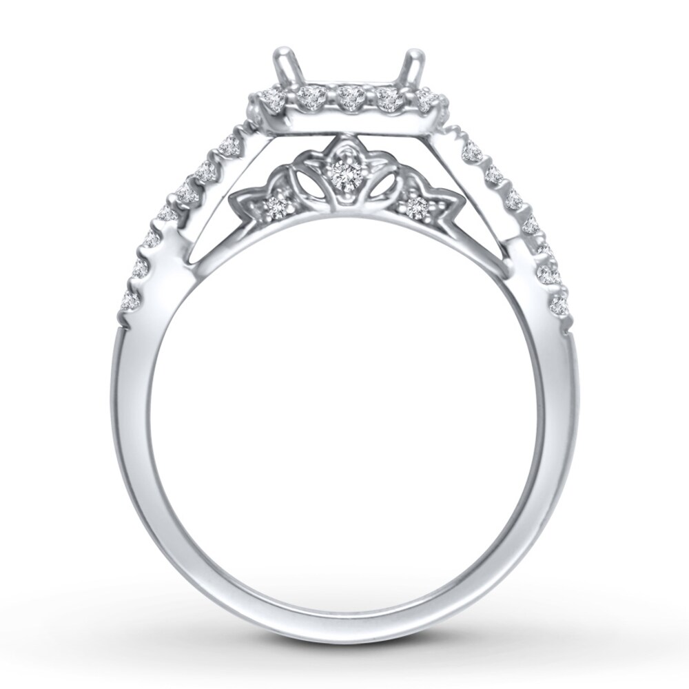 Diamond Ring Setting 1/2 ct tw Round-cut 14K White Gold lel2YF31