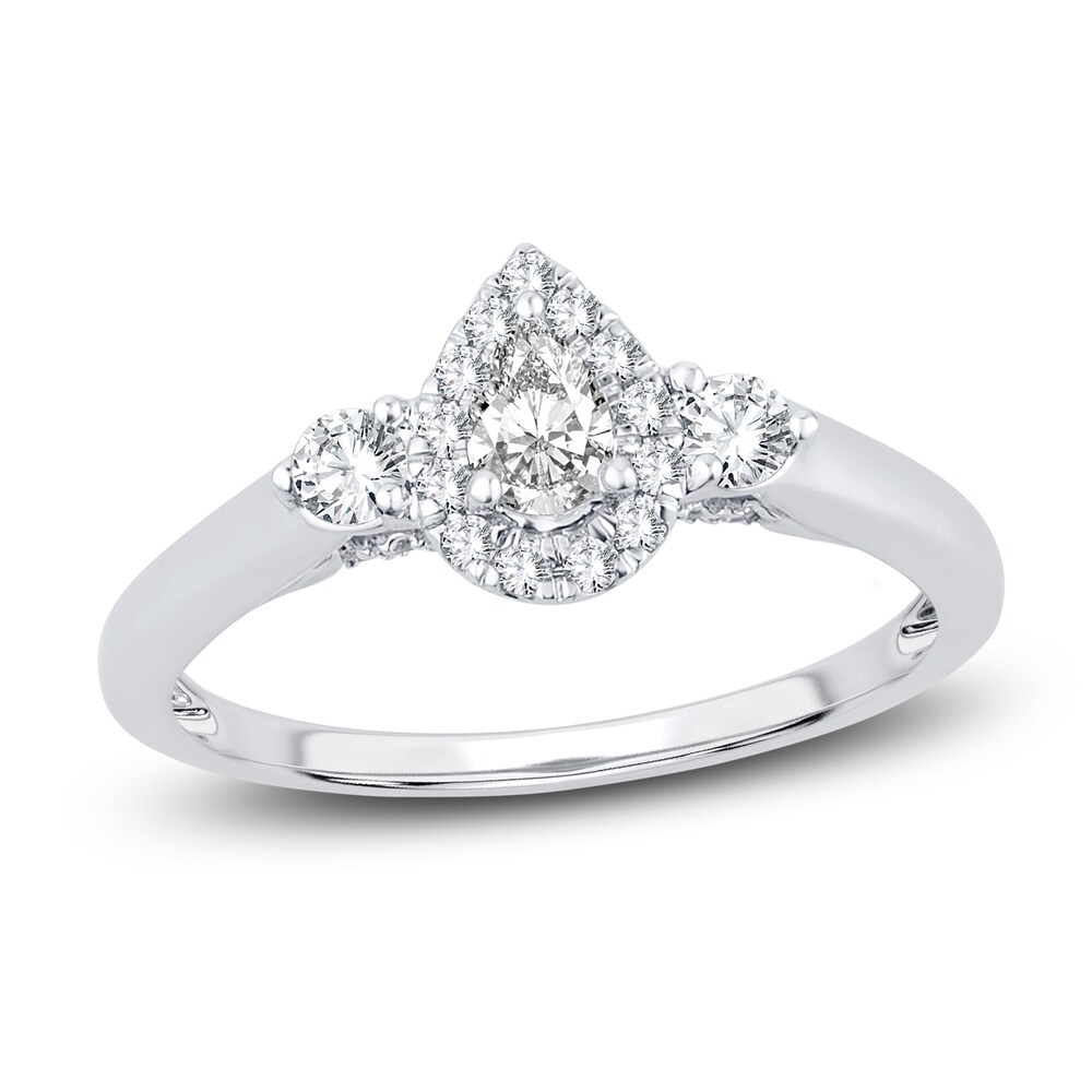Diamond Ring 3/8 ct tw Pear-shaped/Round 14K White Gold lk0FWPyP