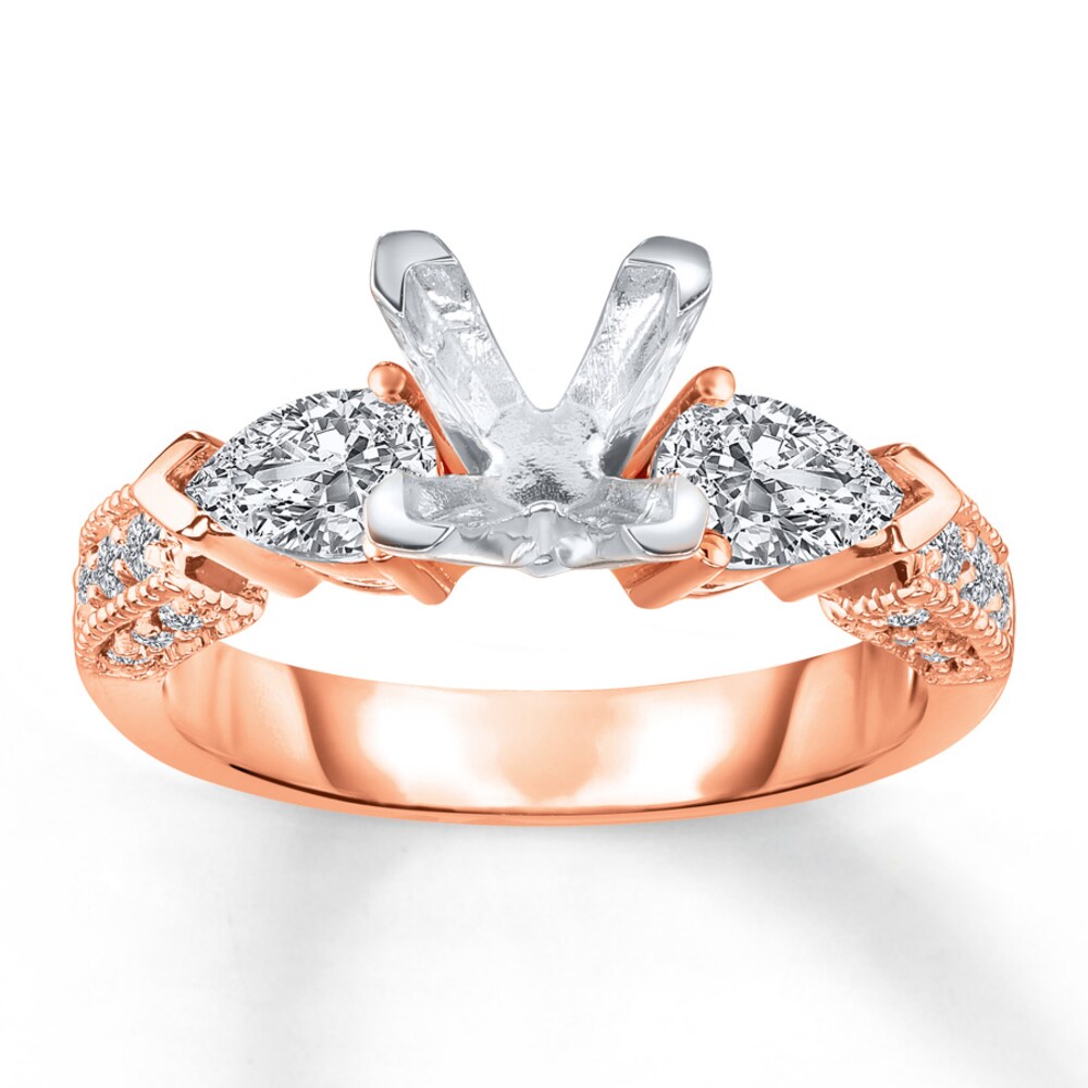 Diamond Ring Setting 1-1/5 ct tw Pear-shaped 14K Rose Gold lkq1h4Eq