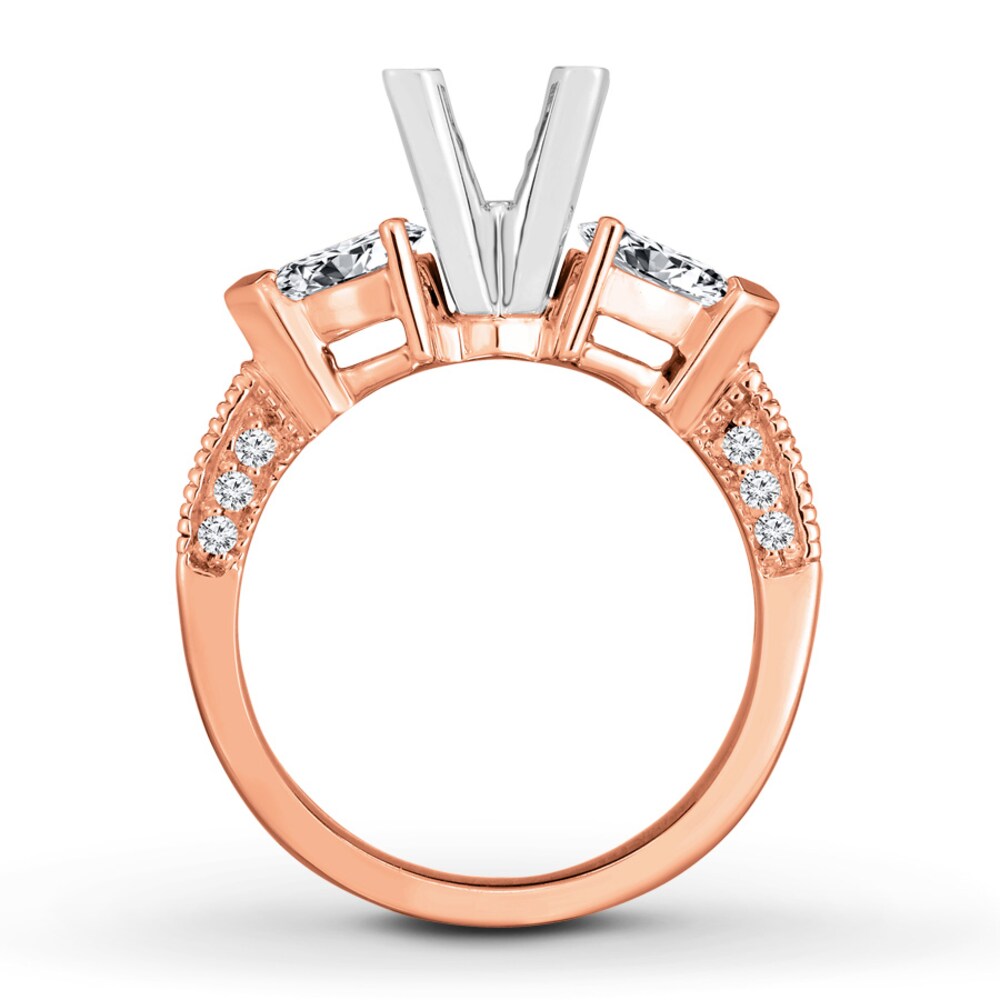 Diamond Ring Setting 1-1/5 ct tw Pear-shaped 14K Rose Gold lkq1h4Eq