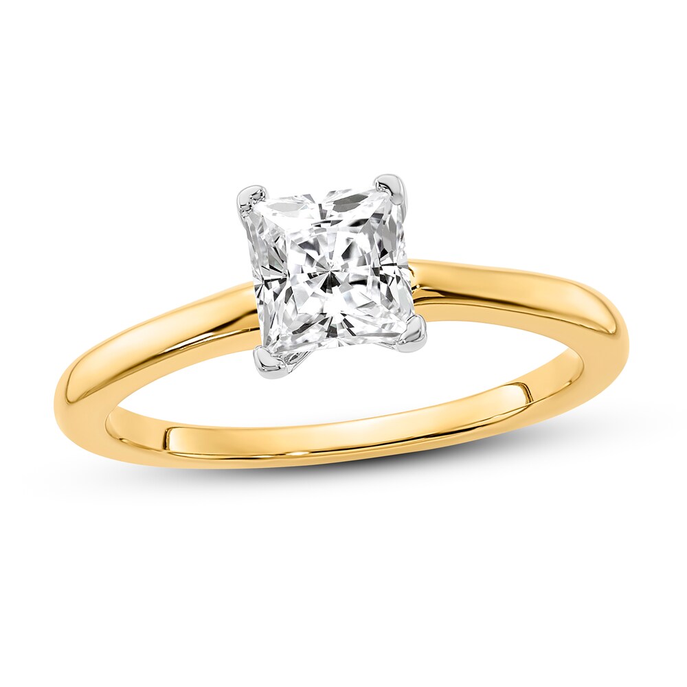 Diamond Solitaire Engagement Ring 3/4 ct tw Princess 14K Two-Tone Gold (I1/I) lofop6Kt