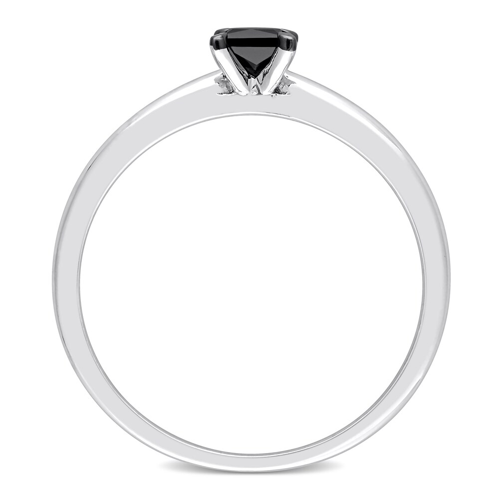 Black Diamond Solitaire Engagement Ring 1/4 ct tw Princess-cut 14K White Gold ls37qJdZ