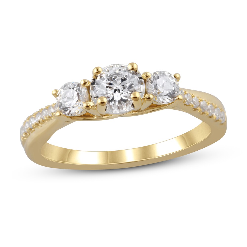 Diamond Engagement Ring 3/4 ct tw Round 14K Yellow Gold lsBAz6gS