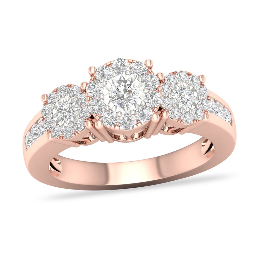 Diamond Ring 3/4 ct tw Round-cut 14K Rose Gold ltKUtYUw