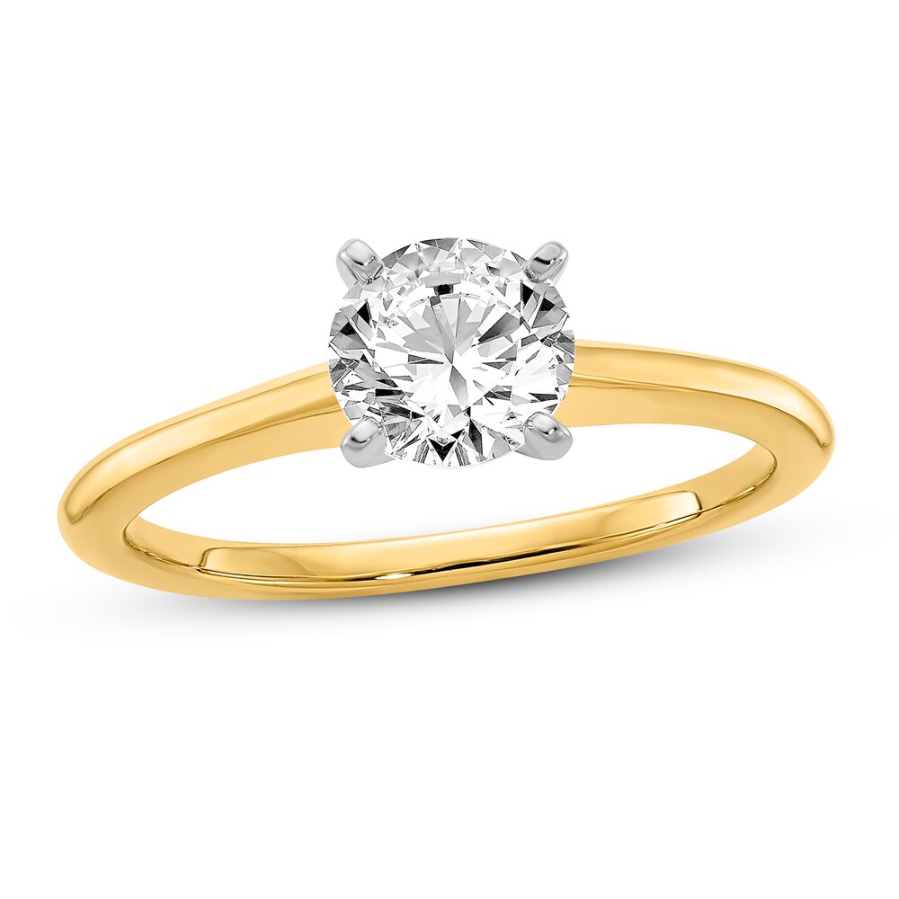 Diamond Solitaire Engagement Ring 3/4 ct tw Round 14K Two-Tone Gold (I1/I) m8jtLddY