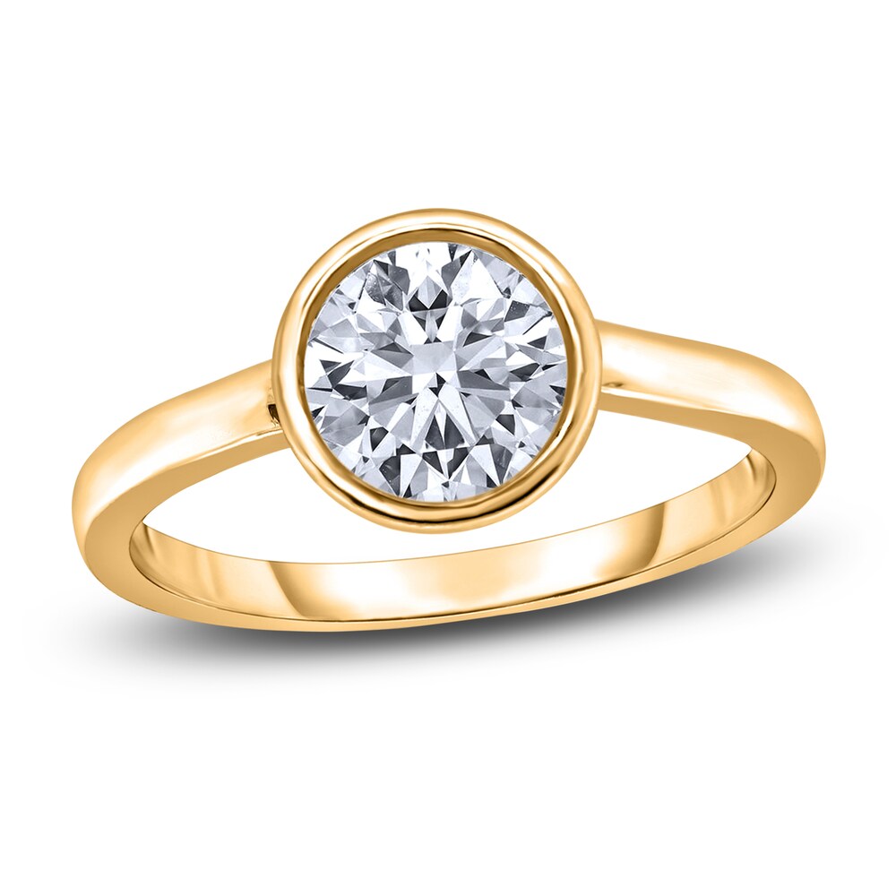 Diamond Solitaire Engagement Ring 2 ct tw Bezel-Set Round 14K Yellow Gold (I2/I) m9bBL9Kq