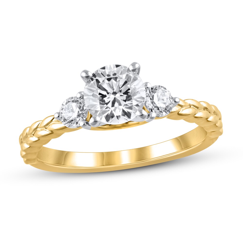 Diamond Engagement Ring 1-1/4 ct tw Round 14K Yellow Gold mA7ZEXSV