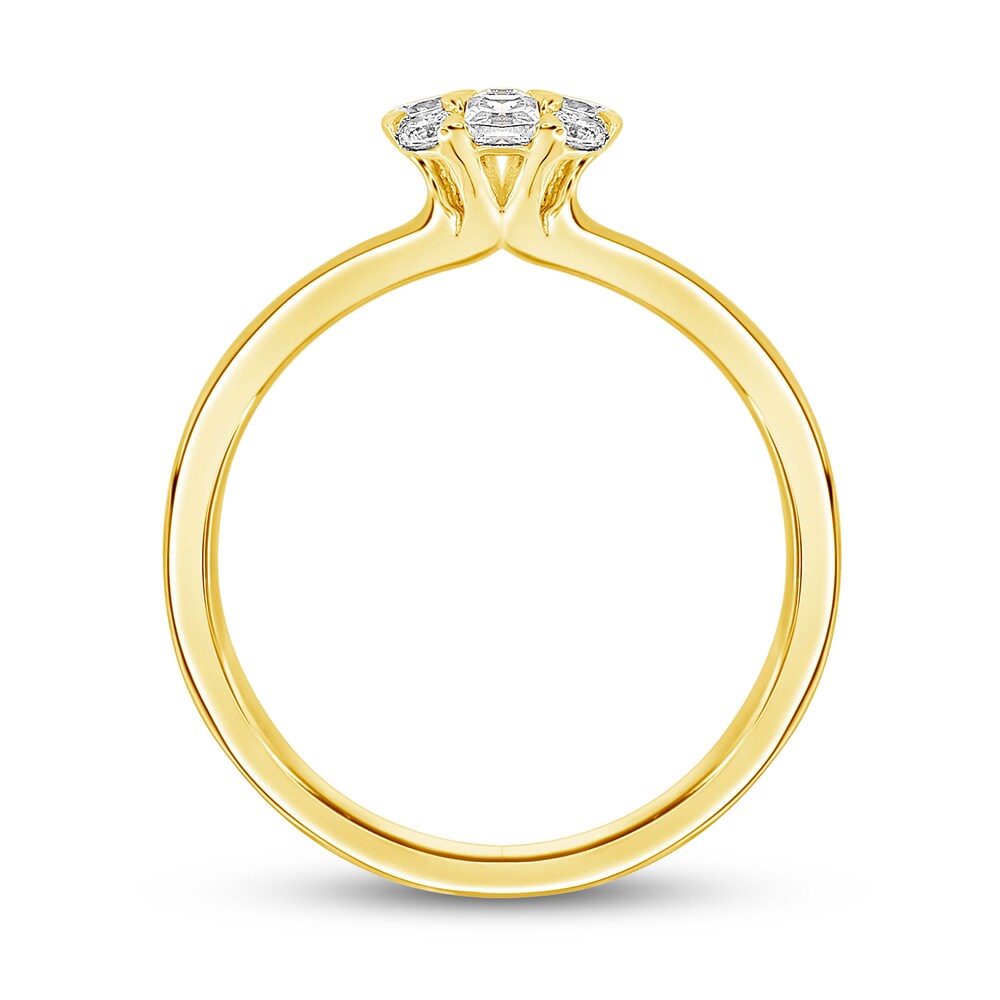 Diamond Engagement Ring 1/2 ct tw Round/Princess 14K Yellow Gold mAAcG2ln