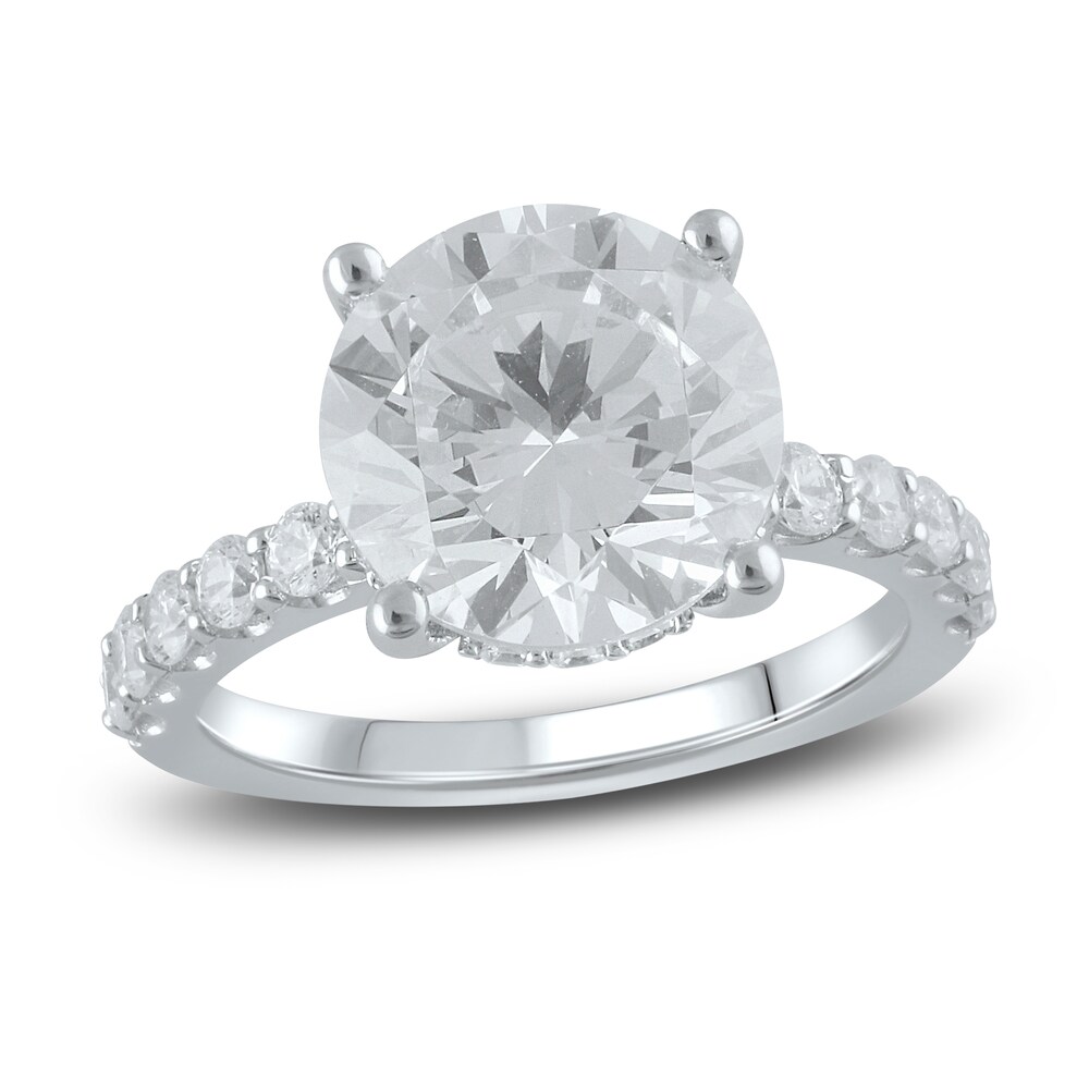 Lab-Created Diamond Engagement Ring 5-3/4 ct tw Round Platinum mDRZYBmU