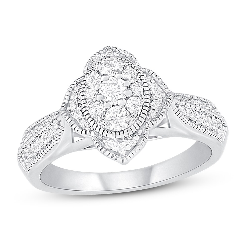 Diamond Engagement Ring 1/2 ct tw Round 14K White Gold mHC0DMkP