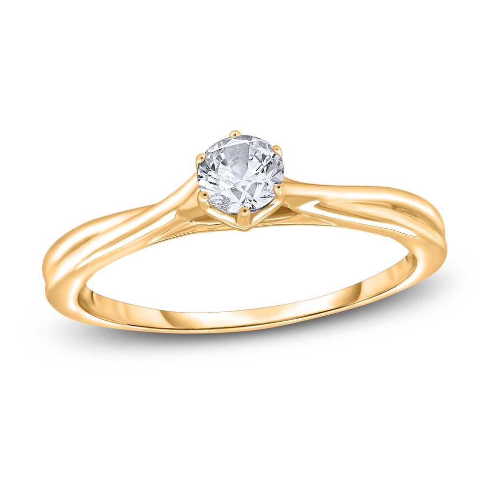 Diamond Solitaire Twist Engagement Ring 1/2 ct tw Round 14K Yellow Gold (I2/I) mM1AH0dY