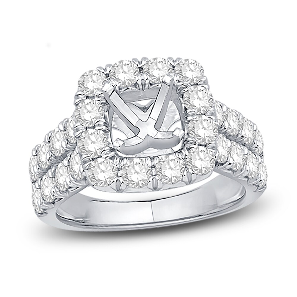 Engagement Ring 2-1/2 ct tw Princess/Round 14K White Gold mUIIGKga