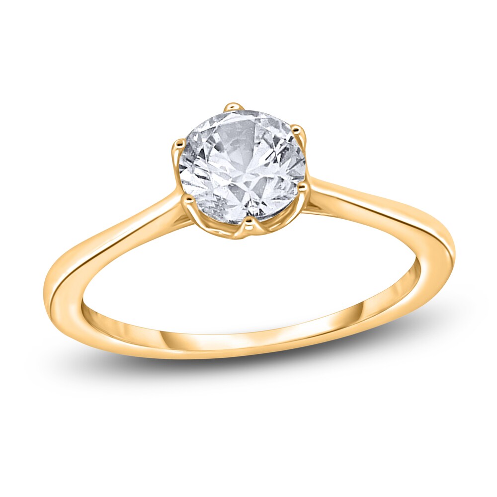 Diamond Cathedral Solitaire Engagement Ring 3/4 ct tw Round 14K Yellow Gold (I2/I) mY34nzZw