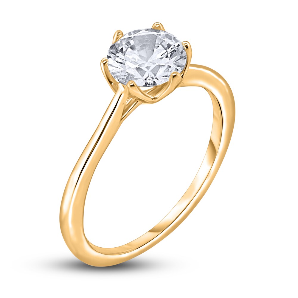 Diamond Cathedral Solitaire Engagement Ring 3/4 ct tw Round 14K Yellow Gold (I2/I) mY34nzZw