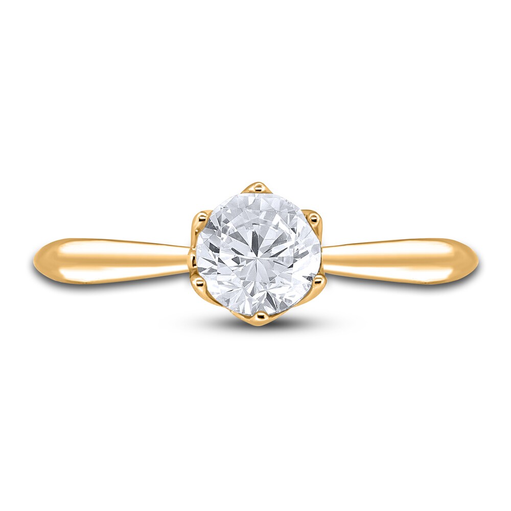 Diamond Cathedral Solitaire Engagement Ring 3/4 ct tw Round 14K Yellow Gold (I2/I) mY34nzZw