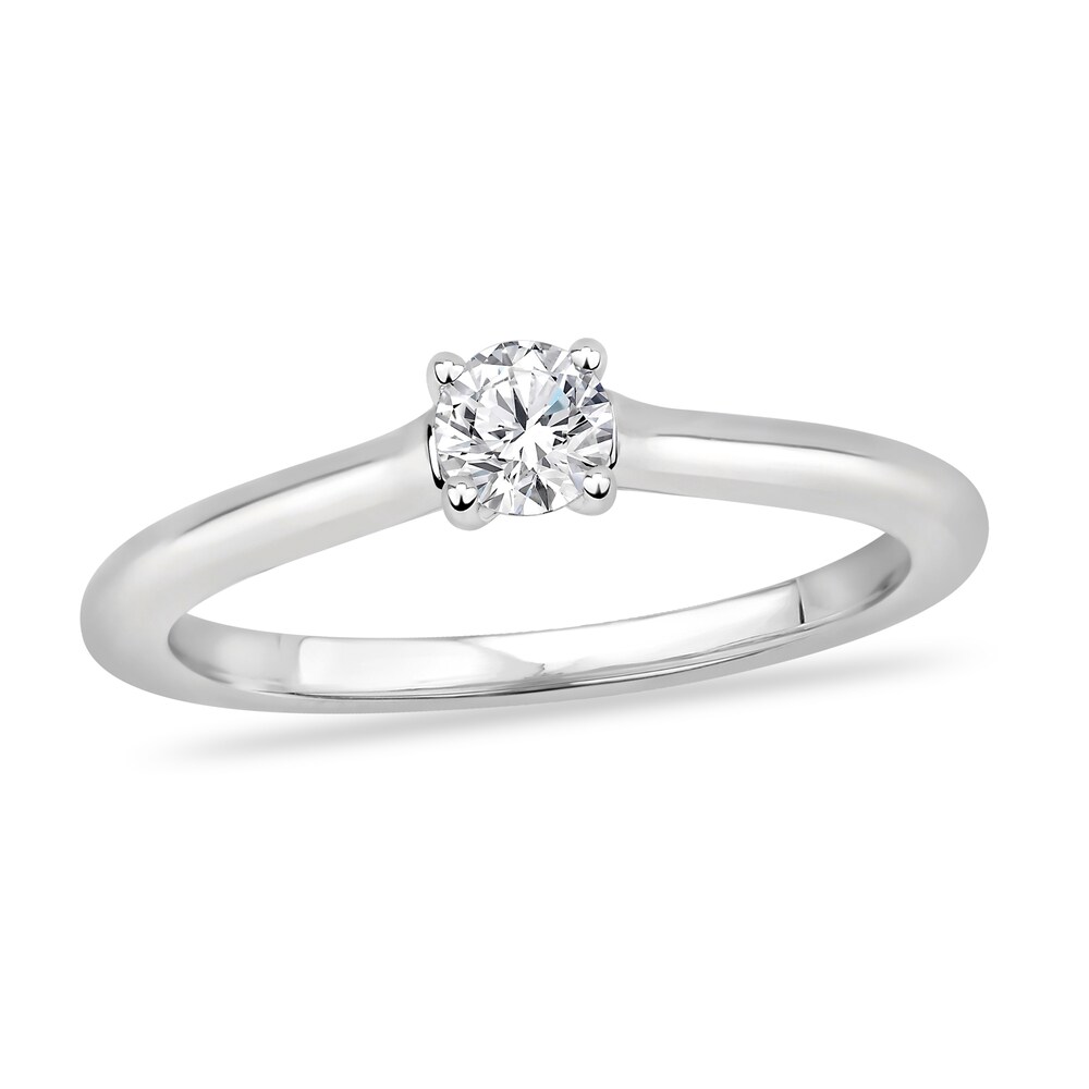 Diamond Solitaire Engagement Ring 1/5 ct tw Round-cut 14K White Gold (I2/I) mbOzMnRa