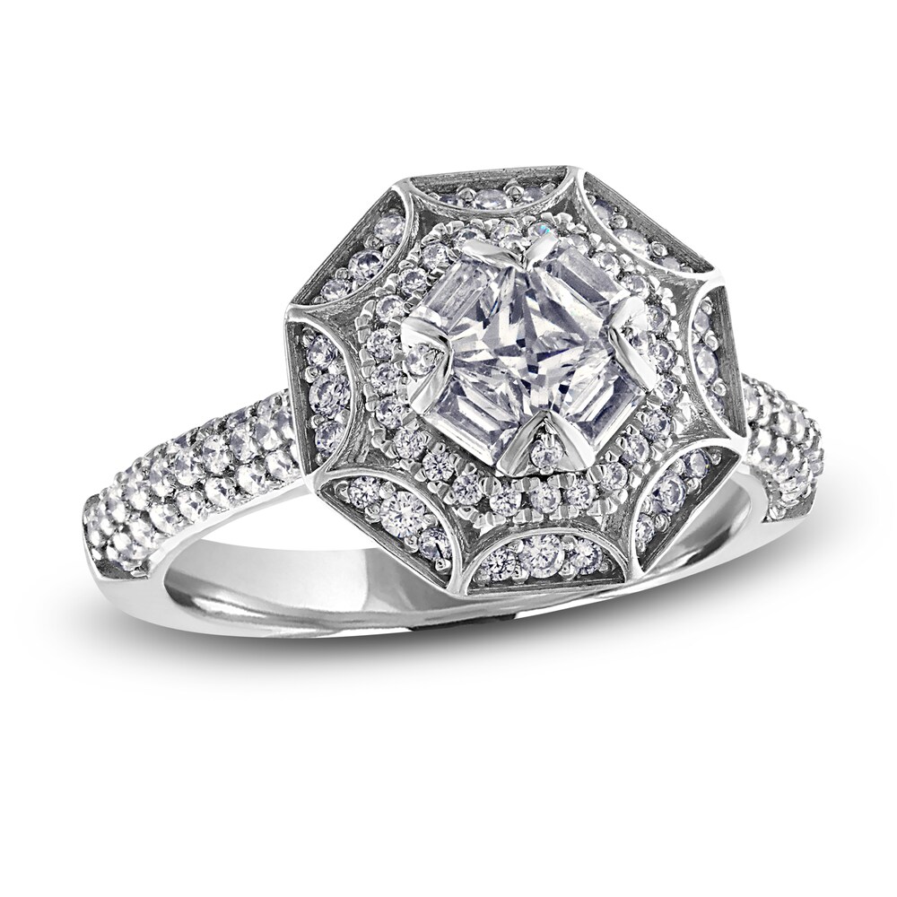 Diamond Engagement Ring 1 ct tw Baguette/Princess 14K White Gold mf56DUq6