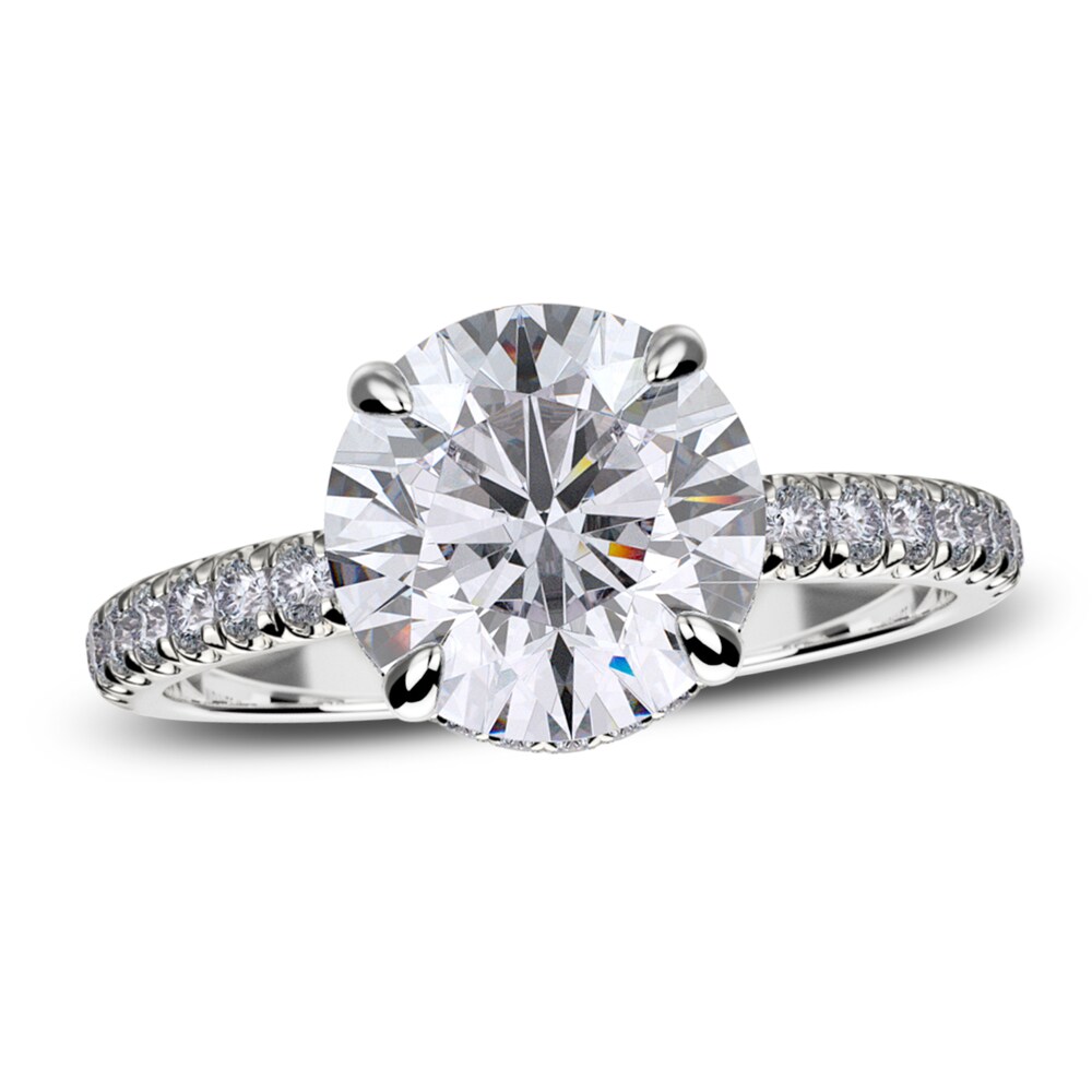 Michael M Diamond Engagement Ring Setting 1/3 ct tw Round 18K White Gold (Center diamond is sold separately) mpJev1pV