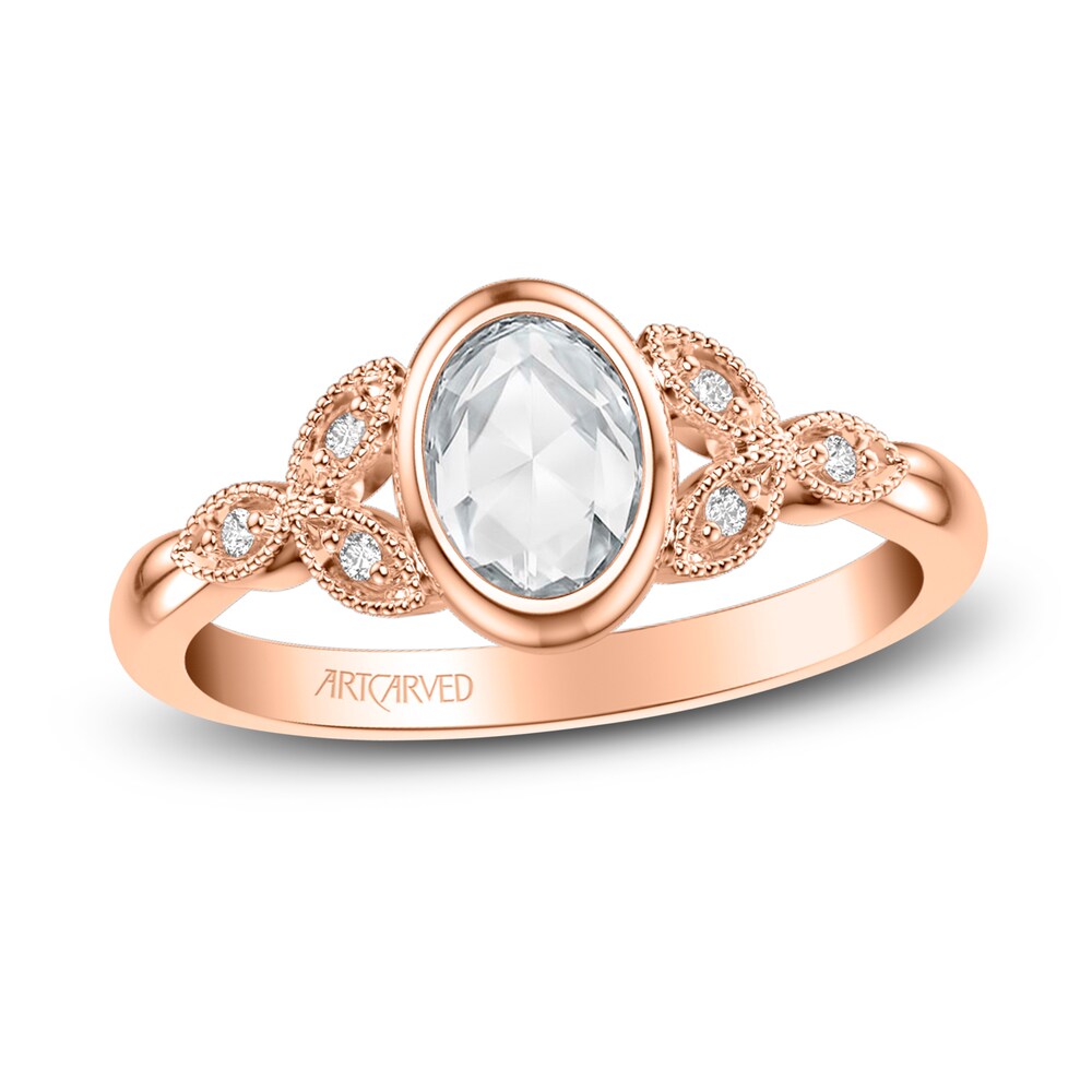 ArtCarved Rose-Cut Diamond Engagement Ring 1/2 ct tw 14K Rose Gold mq62mTyq