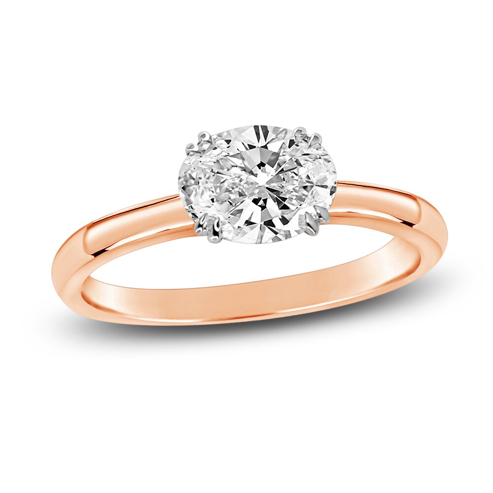 Diamond Solitaire Plus Ring 1 ct tw Oval 14K Rose Gold (I2/I) mqRWdSSQ