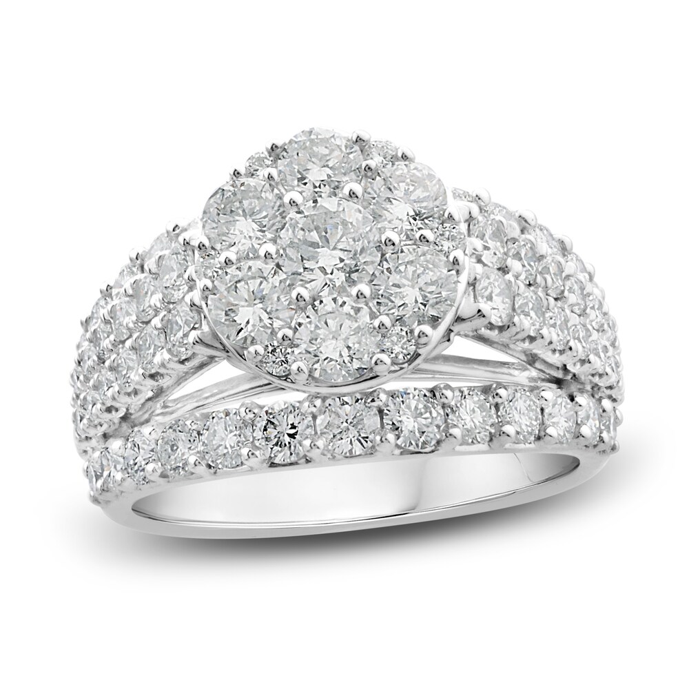 Diamond Engagement Ring 3 ct tw Round 14K White Gold mqqHM6up