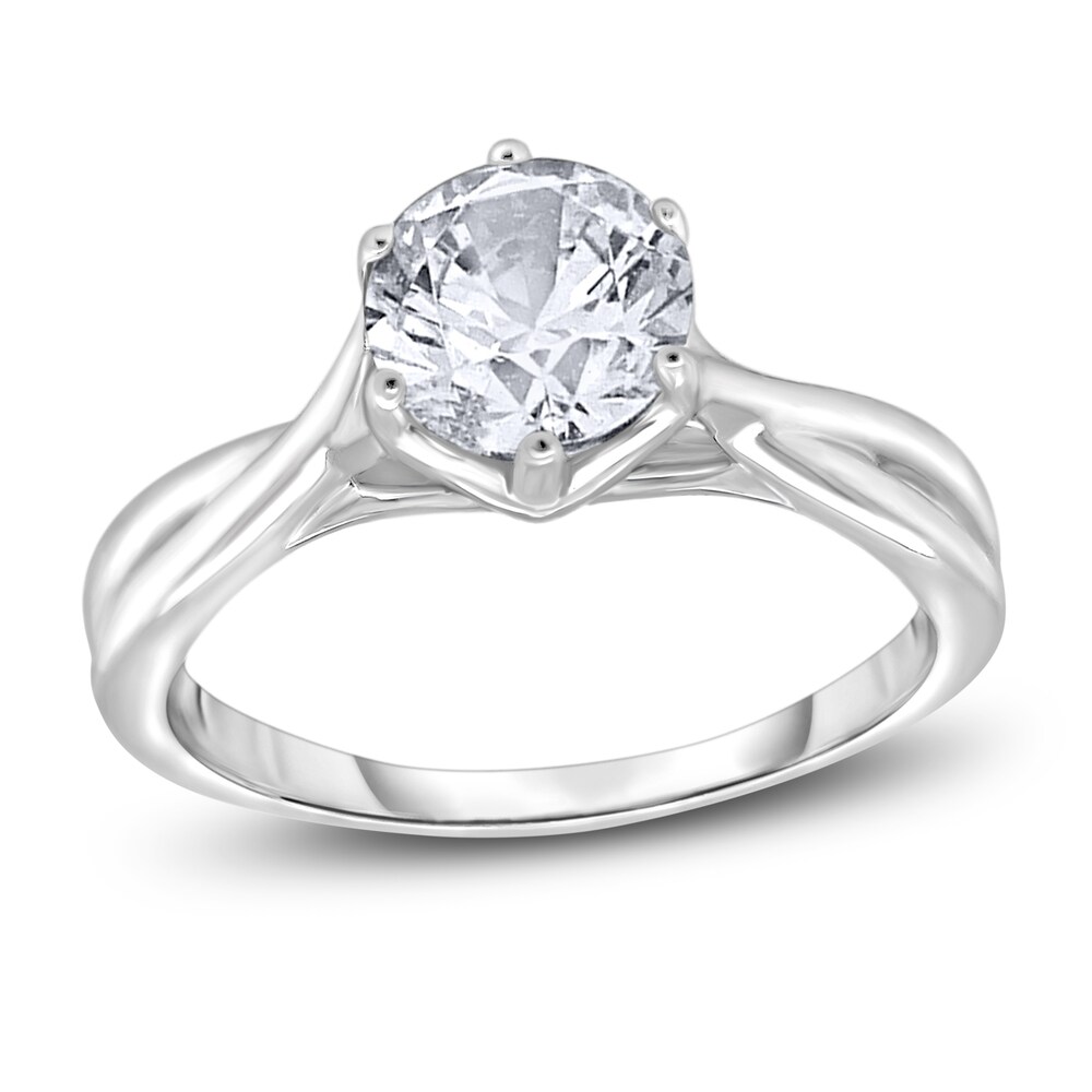 Diamond Solitaire Twist Engagement Ring 1 ct tw Round 14K White Gold (I2/I) mr6gsymZ