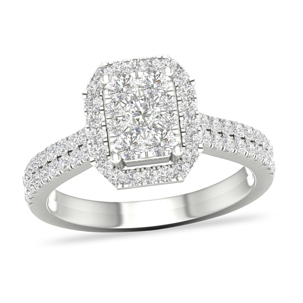 Diamond Ring 3/4 ct tw Round-cut 14K White Gold mrv7PQ3W