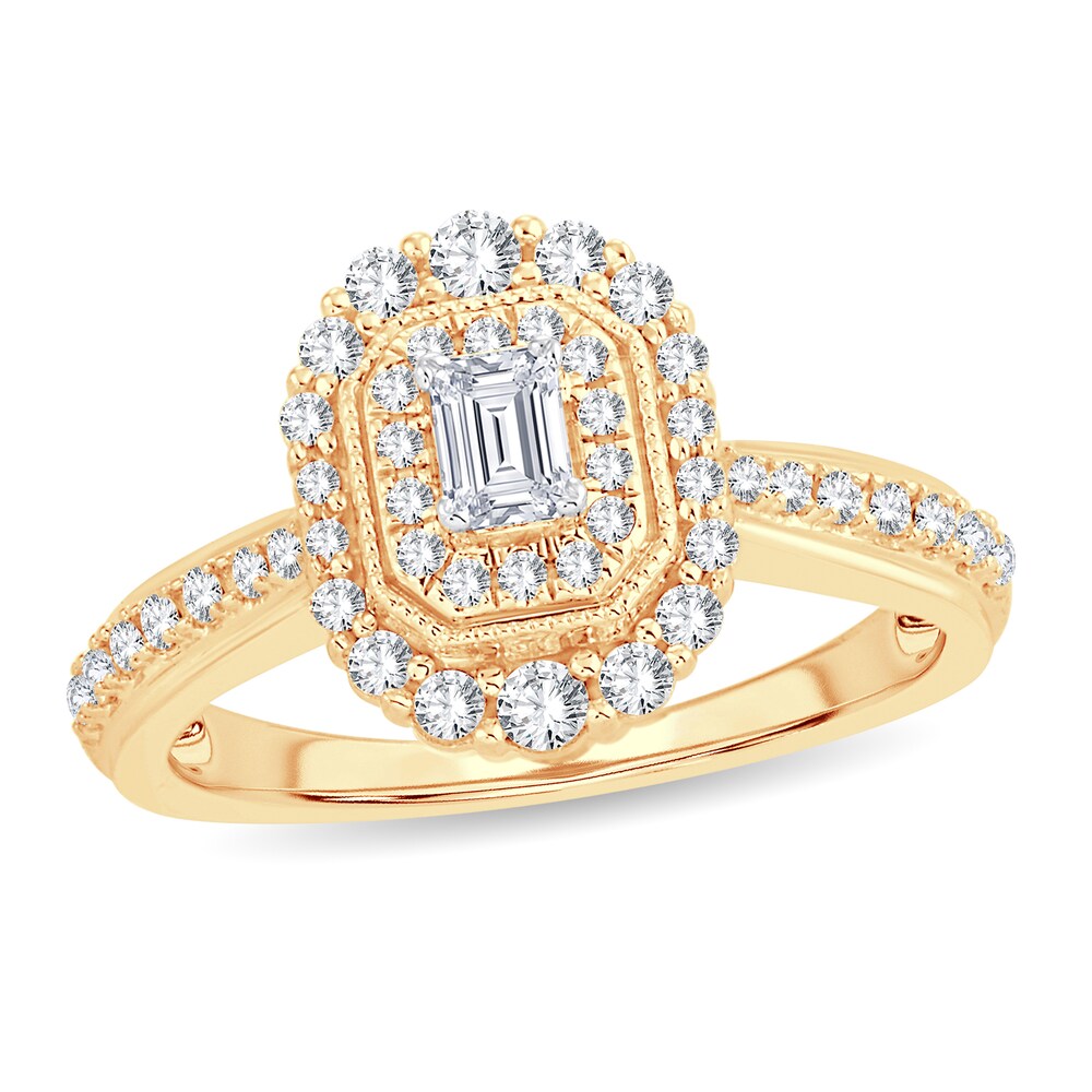 Diamond Ring 5/8 ct tw Emerald-cut 14K Yellow Gold mtnBi0ja