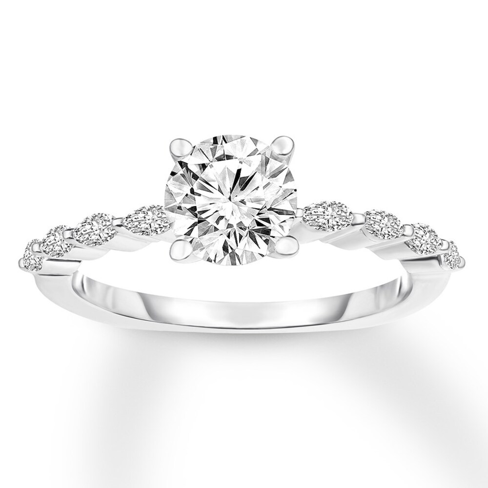 Diamond Engagement Ring 5/8 ct tw Round-cut 14K White Gold mzX7zOGG