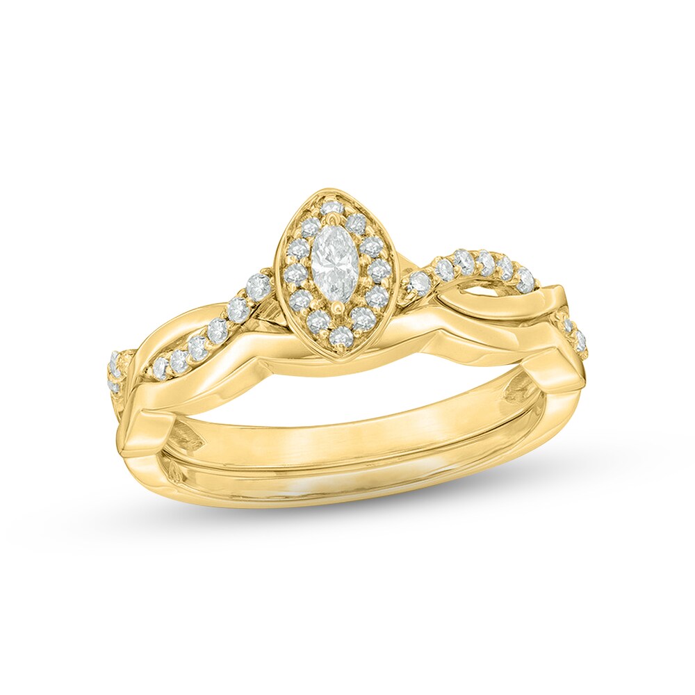 Diamond Engagement Ring 3/8 ct tw Marquise/Round 14K Yellow Gold nGILudwT