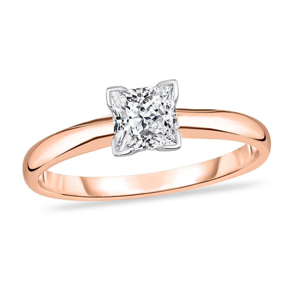 Diamond Solitaire Ring 1/3 ct tw Princess 14K Rose Gold (I1/I) nLGDkEv0