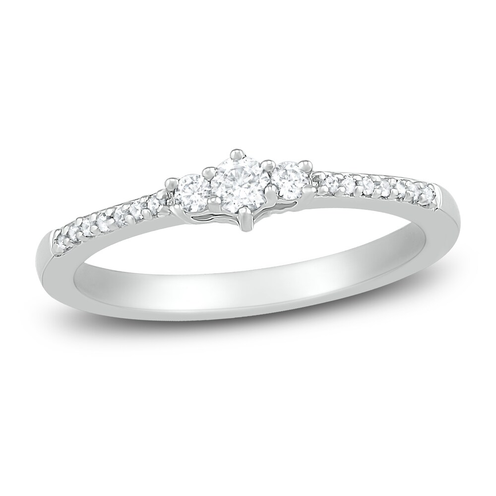 Diamond Promise Ring 1/6 ct tw Round 10K White Gold nMoPkKM3