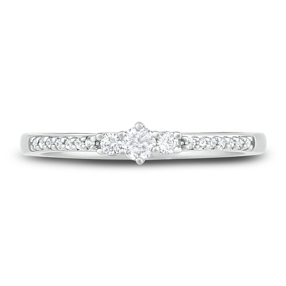 Diamond Promise Ring 1/6 ct tw Round 10K White Gold nMoPkKM3