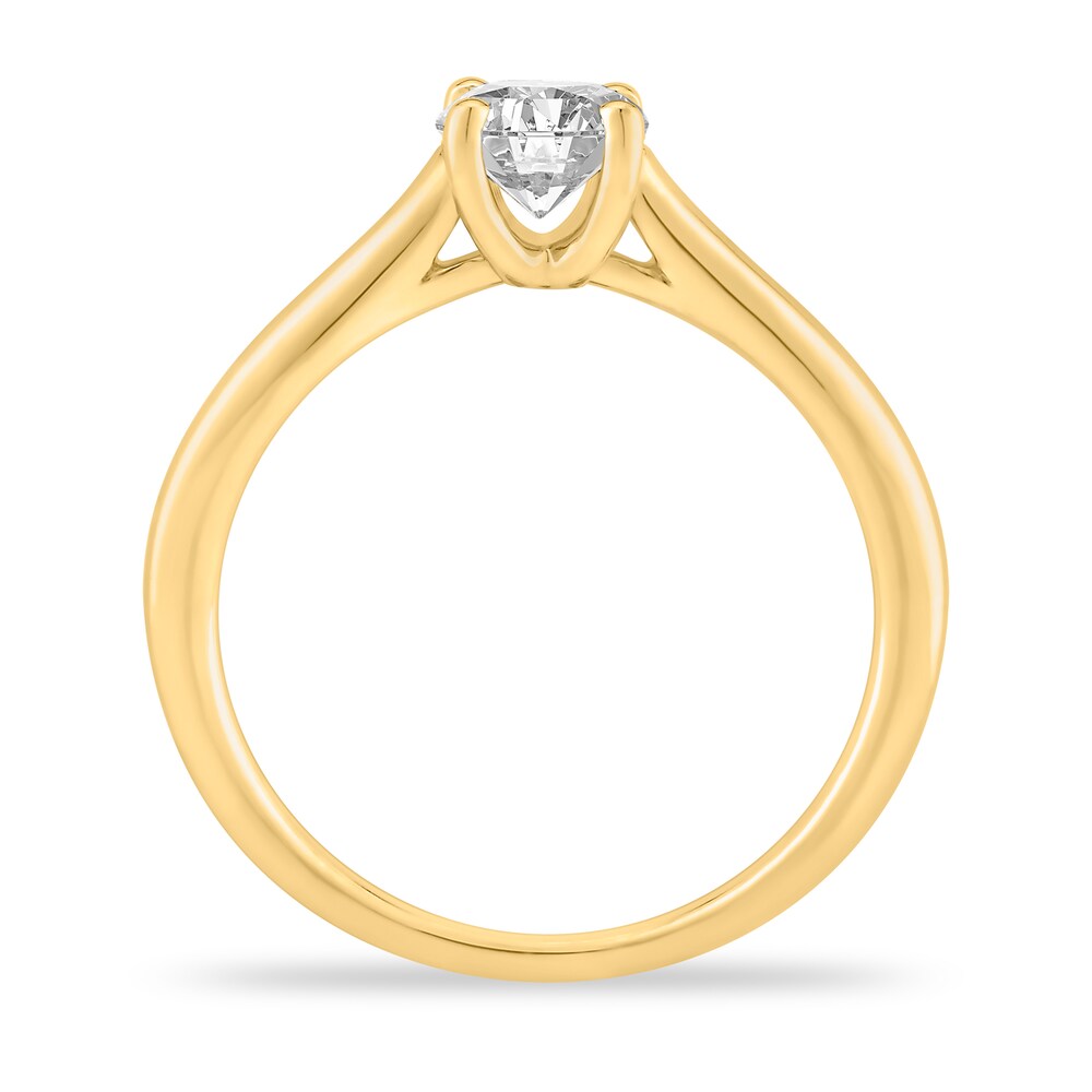 Diamond Solitaire Engagement Ring 7/8 ct tw Round-cut 14K Yellow Gold (I2/I) nRHTsS2T