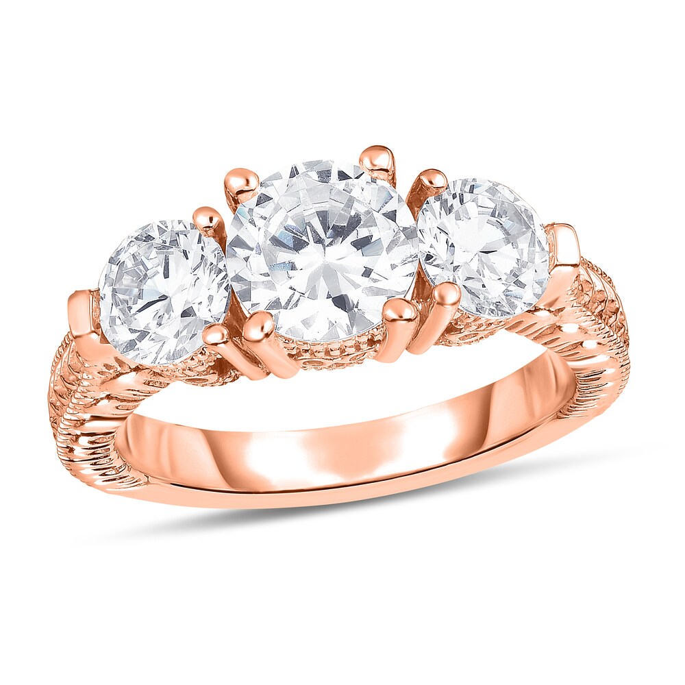 Diamond 3-Stone Ring 1 ct tw Round 14K Rose Gold nS6vBaNW