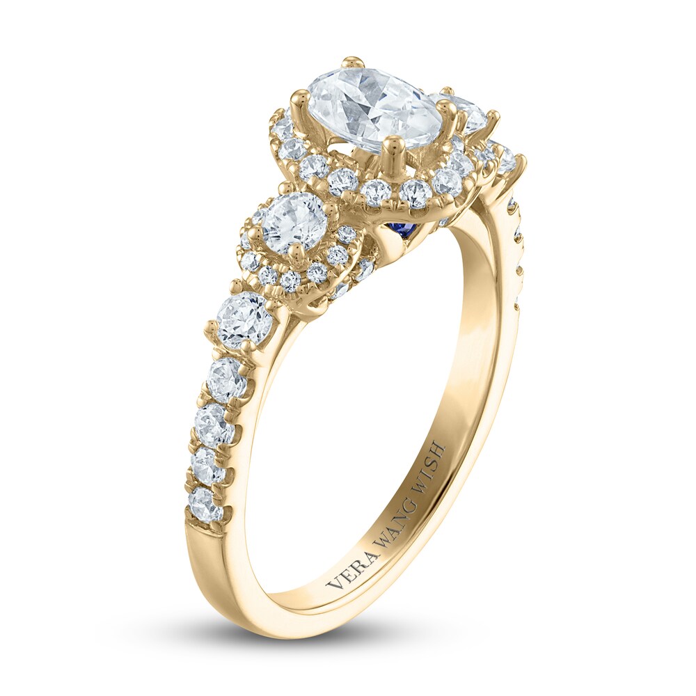 Vera Wang WISH Diamond Engagement Ring Setting 1-1/4 ct tw oval/Round 14K Yellow Gold nTlGFl93