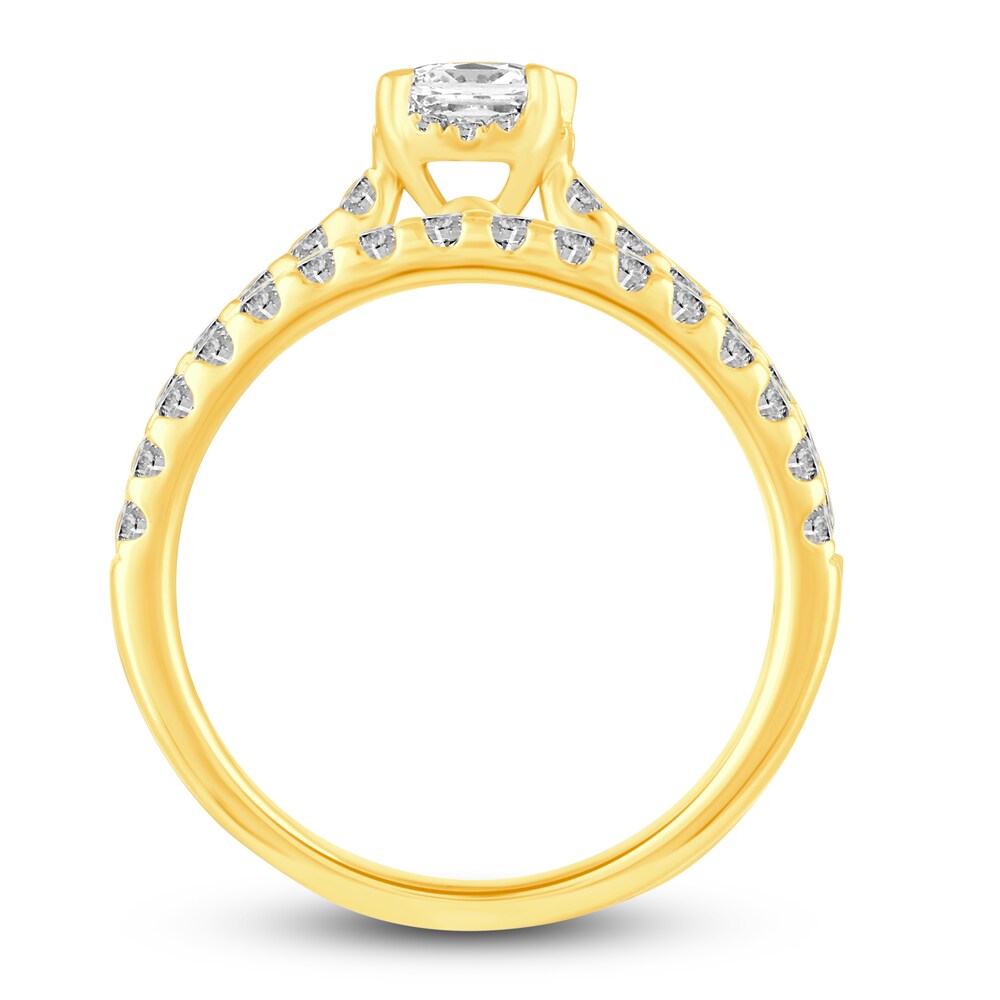 Diamond Bridal Set 1 ct tw Princess/Round 14K Yellow Gold nV9GNsD4