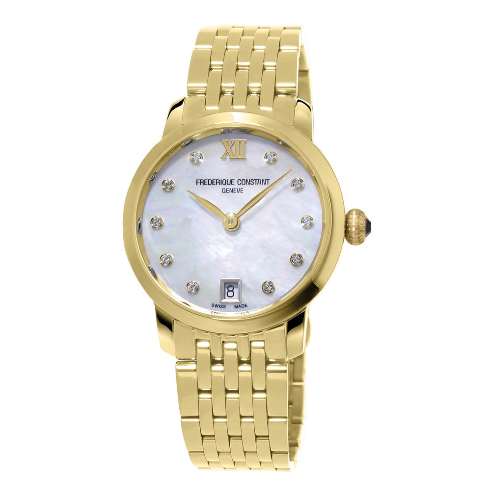 Frederique Constant Slimline Women\'s Quartz Watch FC-220MPWD1S25B nXY5V8t7