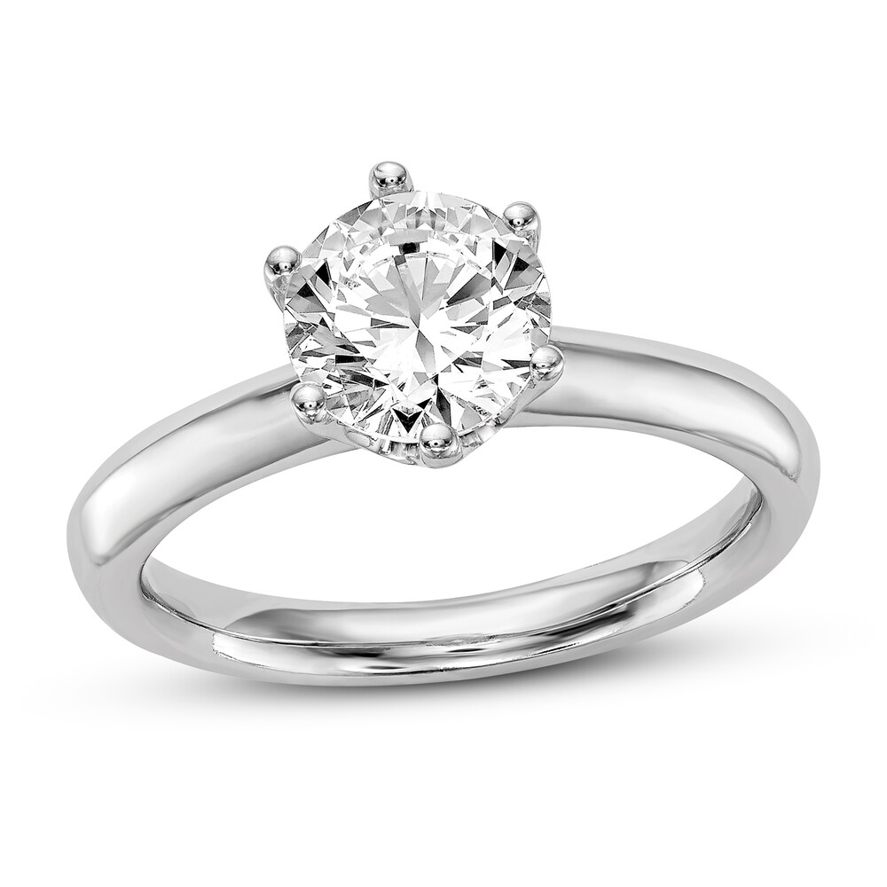 Diamond Solitaire Engagement Ring 1 ct tw Round 14K White Gold (I1/I) nok3dfxC