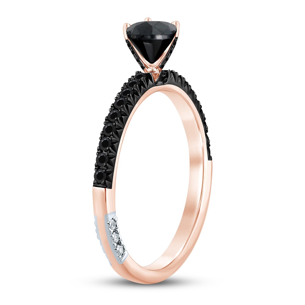 Pnina Tornai My Everything Black Diamond Engagement Ring 1 ct tw Heart/Round 14K Rose Gold nqLjYzes