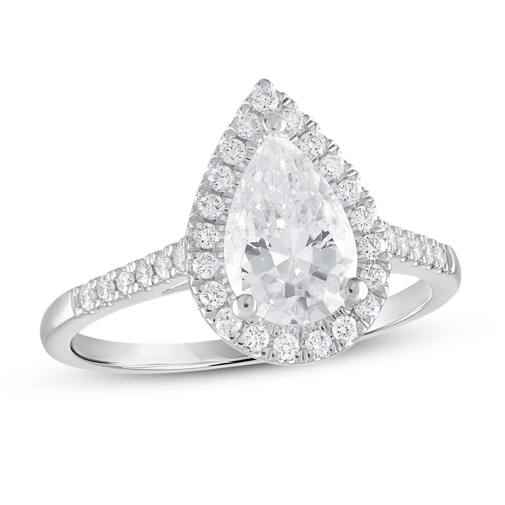 Diamond Engagement Ring 1-1/2 ct tw Pear-shaped 18K White Gold nrUWRdSQ