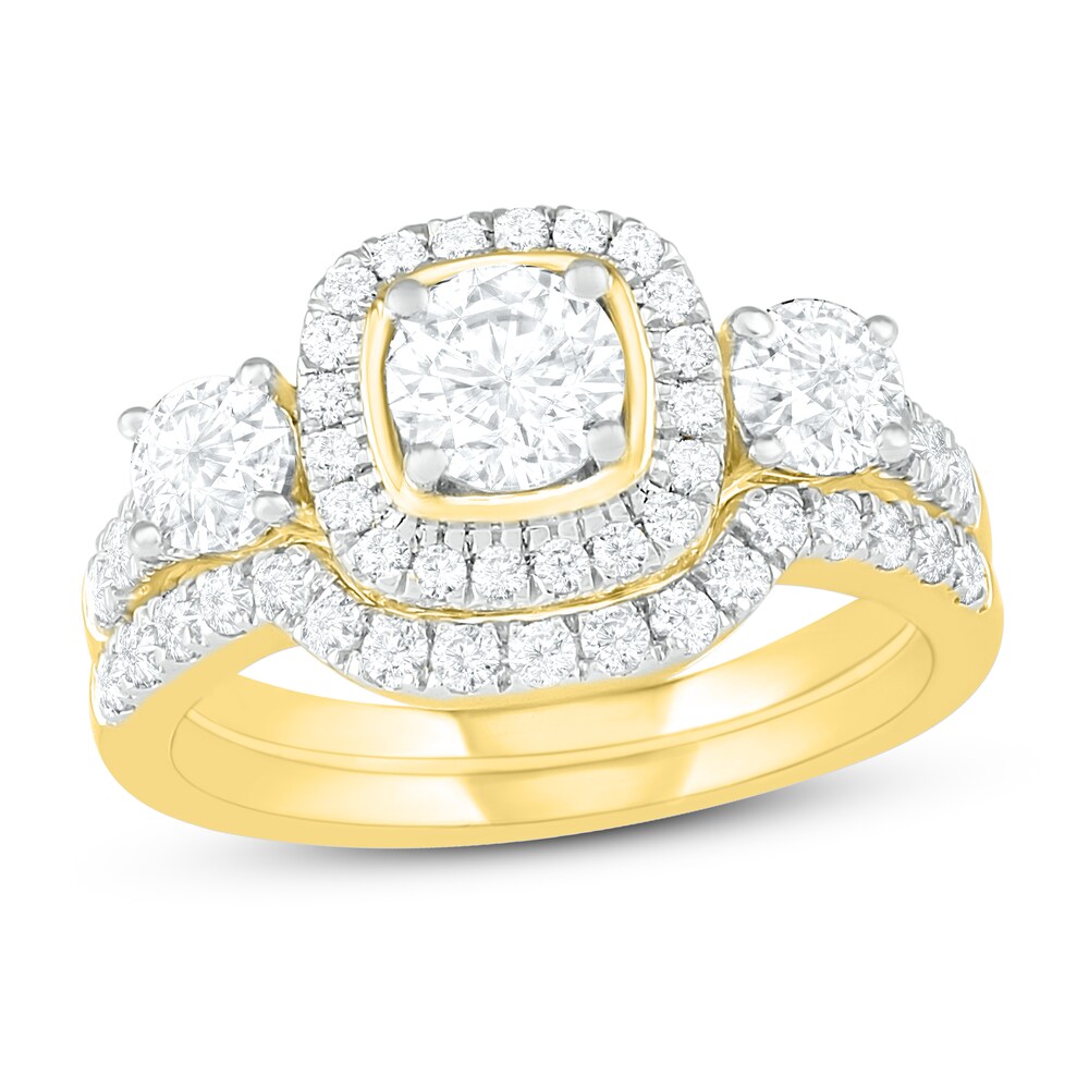 Diamond Bridal Set 1-1/2 ct tw Round 14K Yellow Gold nscTwRzv