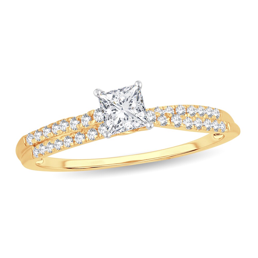 Diamond Ring 1/2 ct tw Princess 14K Yellow Gold nxKHjffP